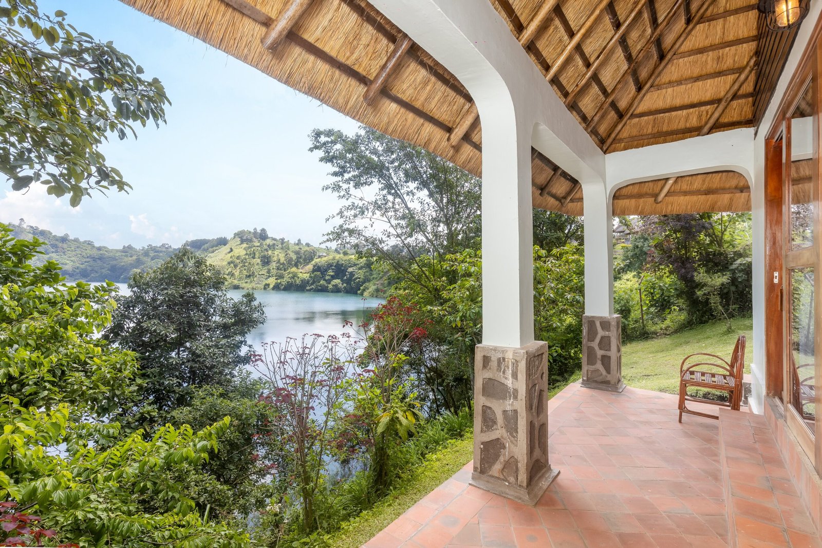 Quiet private veranda for a social media detox beside Lake Nyinabulitwa